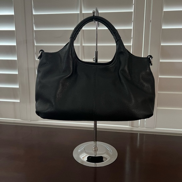 Iswee Genuine Leather Cross Body Hobo Medium Size Black -NWOT - Picture 3 of 12